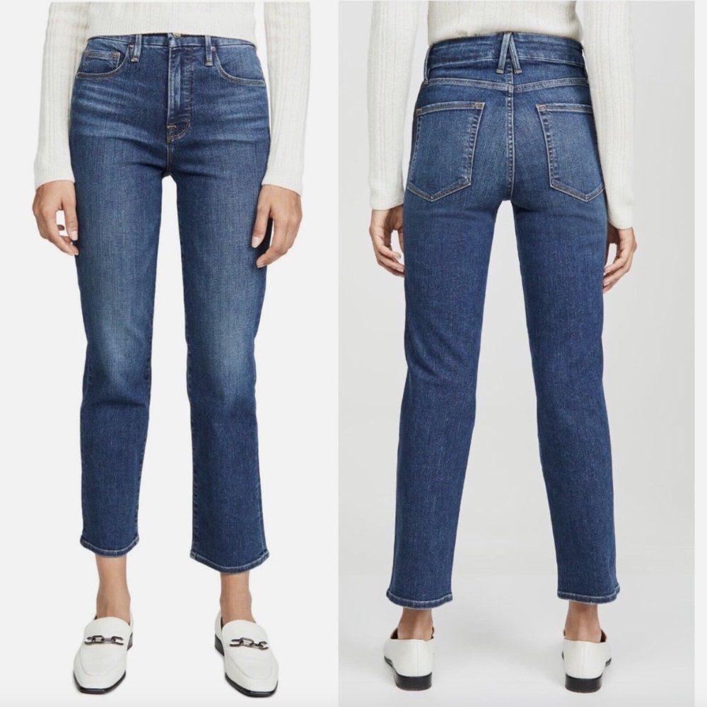 Good American Women's Straight Leg Jeans - Blue